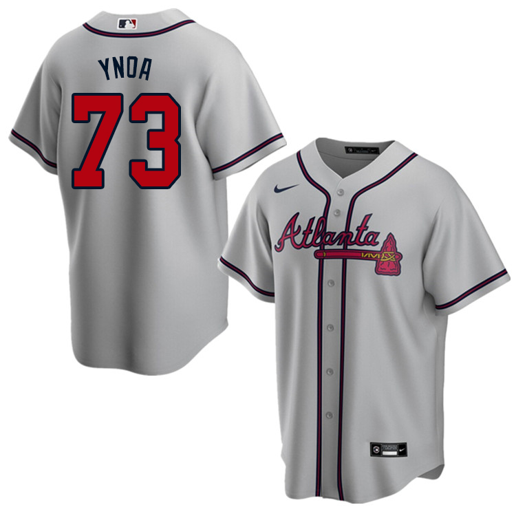 Nike Men #73 Huascar Ynoa Atlanta Braves Baseball Jerseys Sale-Gray